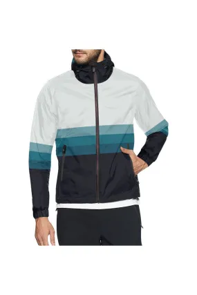 Three Bands of Blue All Over Print Windbreaker for Men