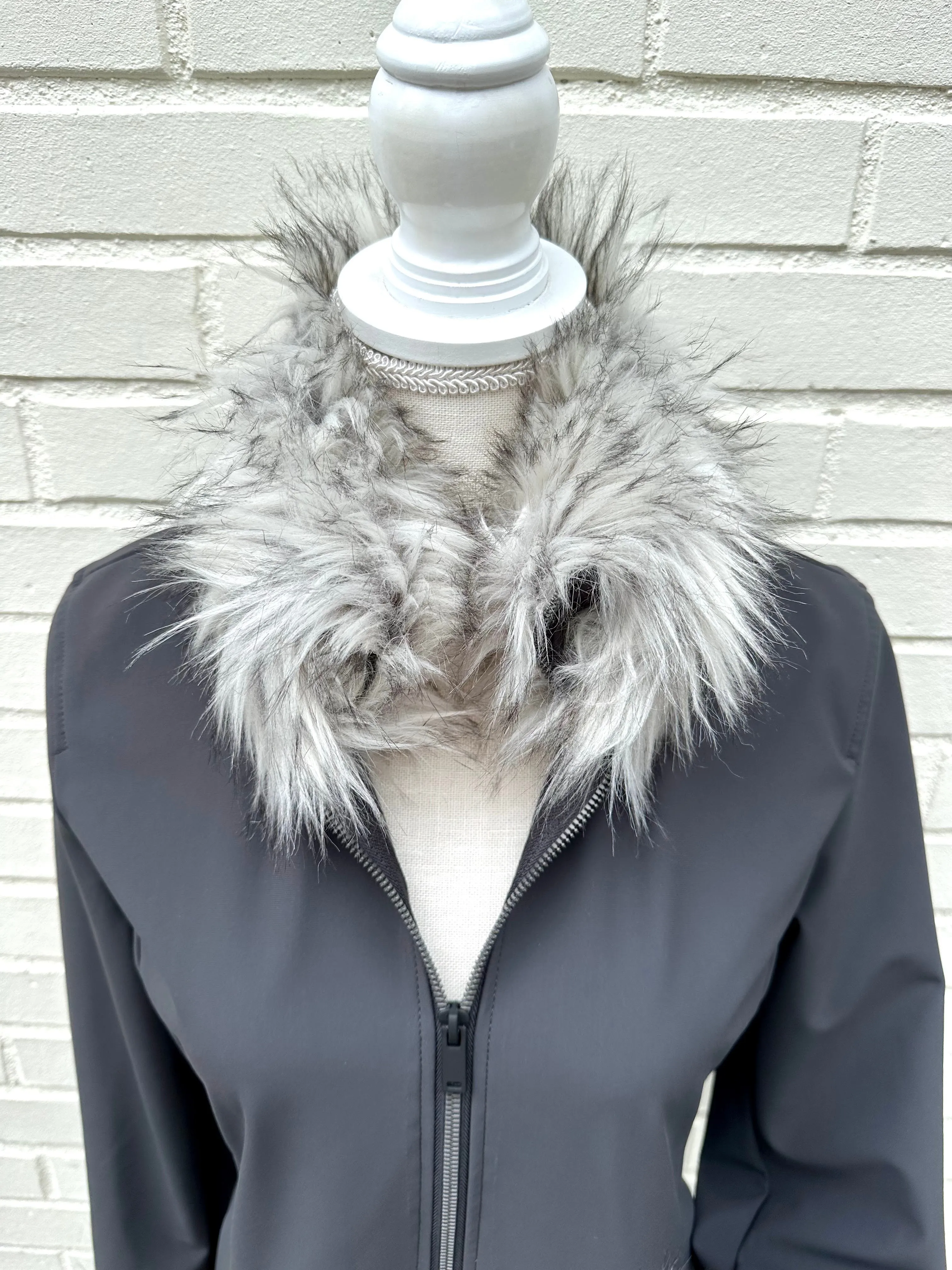 Tina Faux Fur Trench Coat (JTF02)