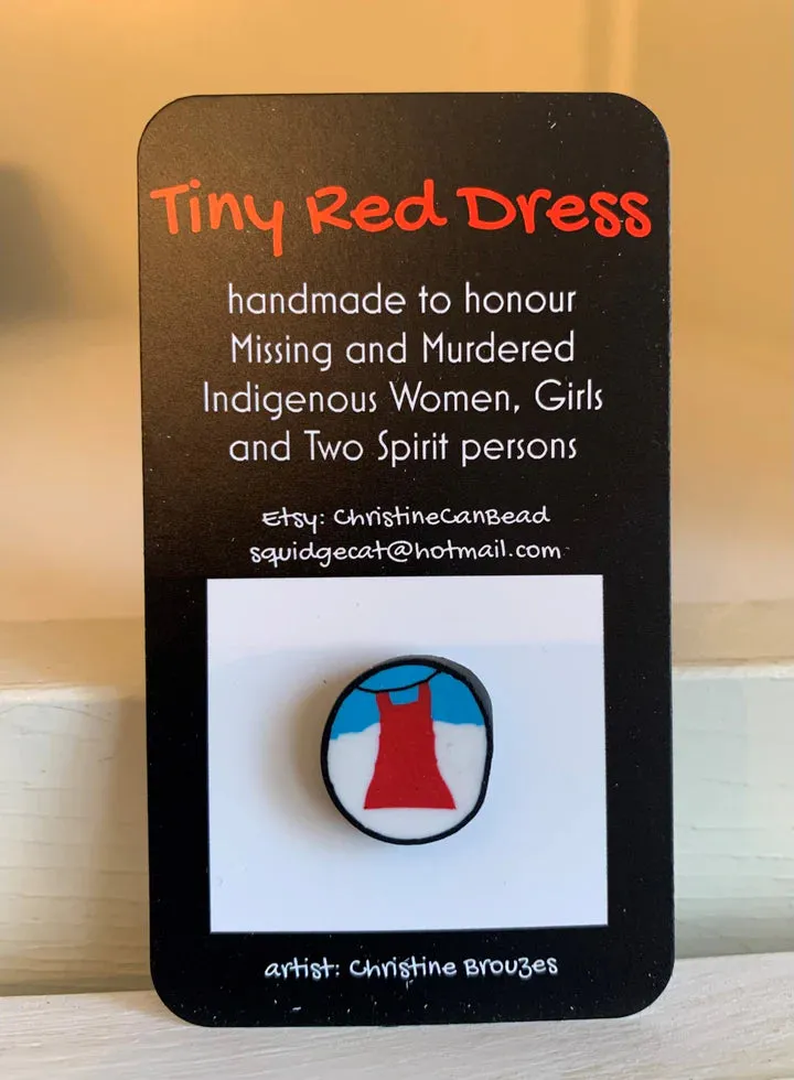 Tiny Red Dress Pin