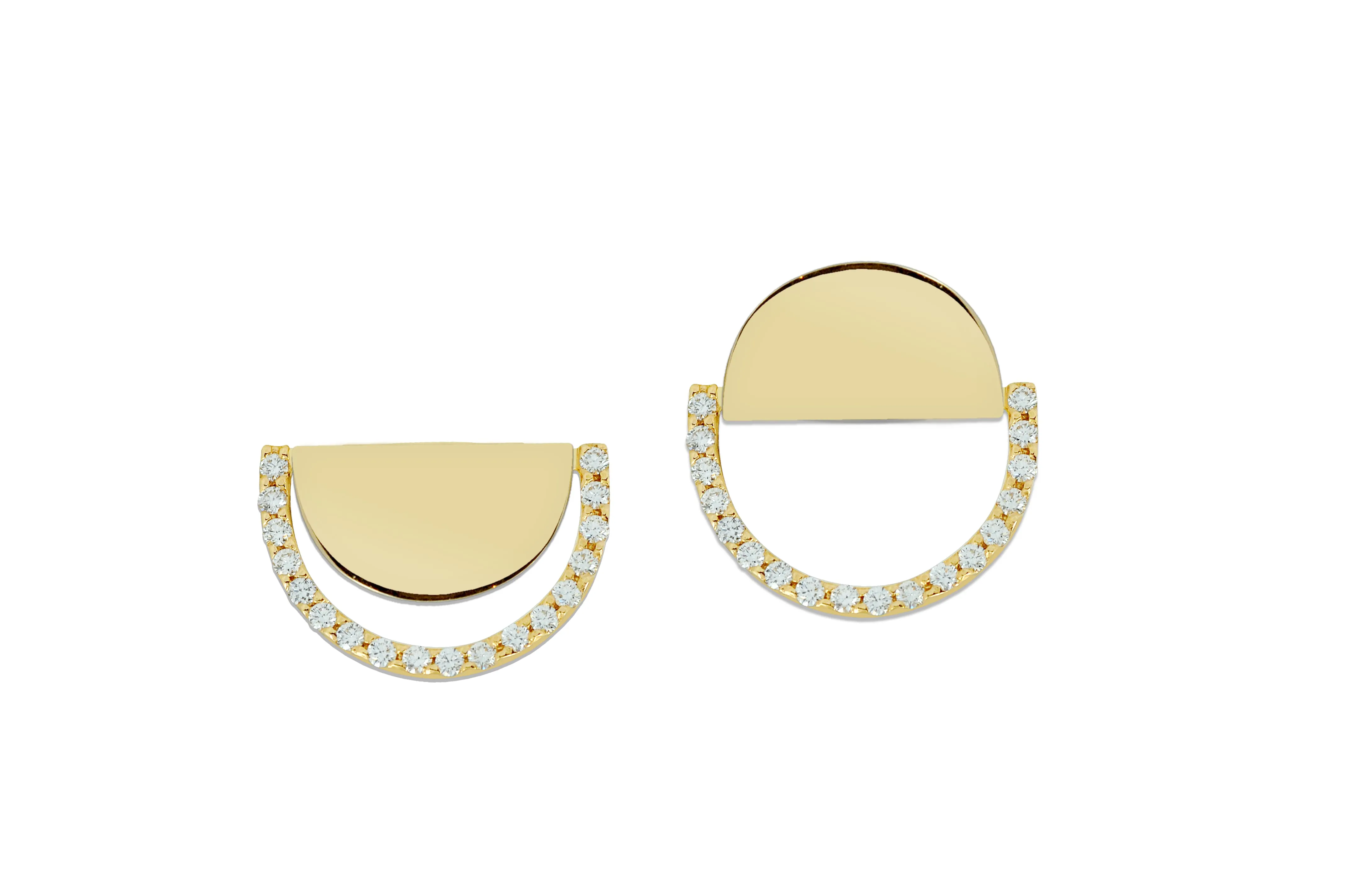 Twist Reflection Diamond Stud Ear Jacket Earrings