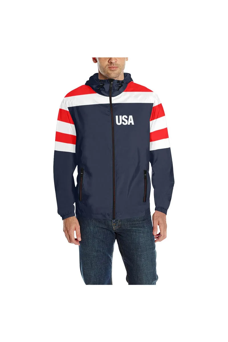 USA - SLV 3 All Over Print Quilted Windbreaker for Men (Model H35)