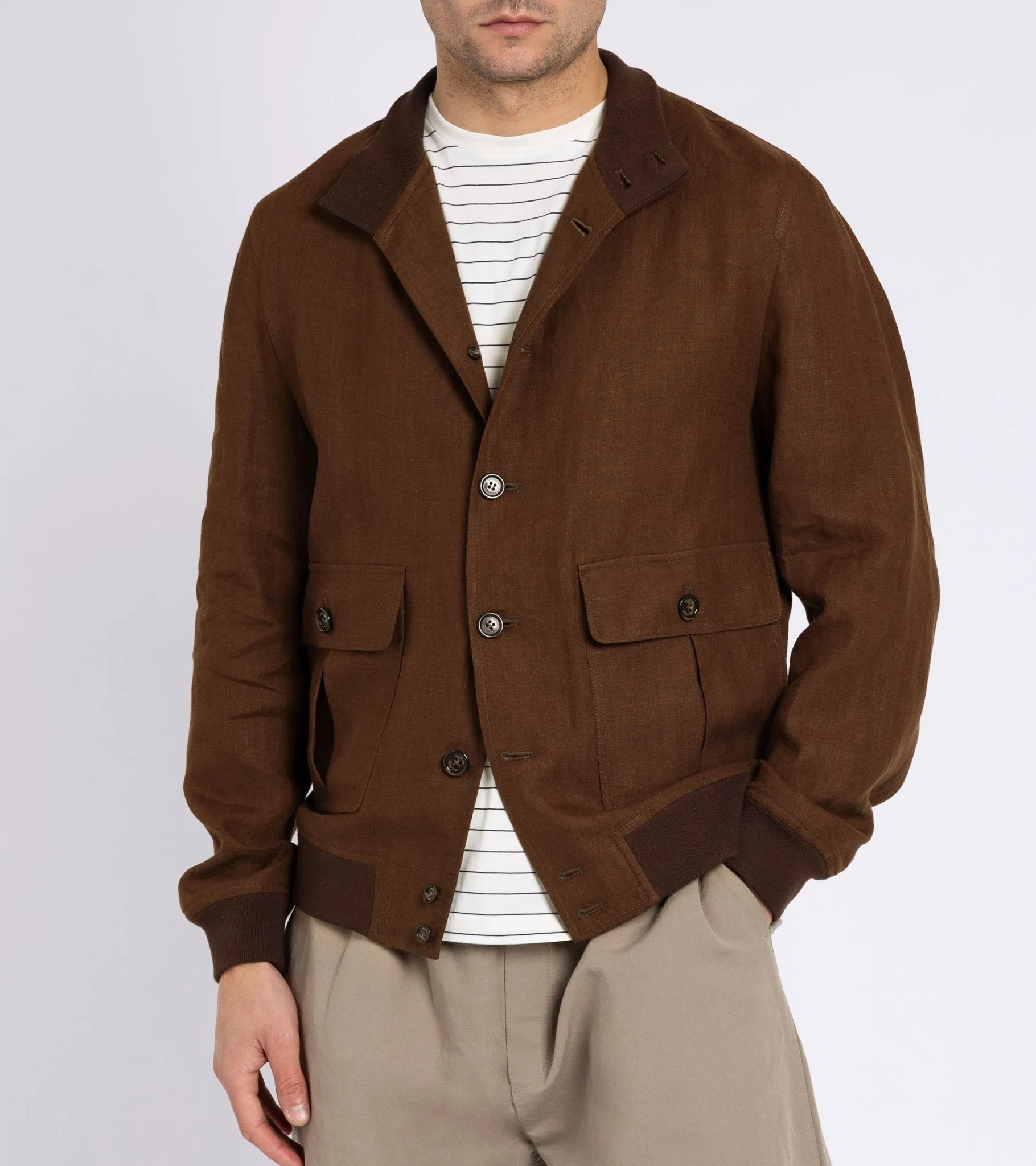 Valstar Linen Valstarino Jacket: Brown