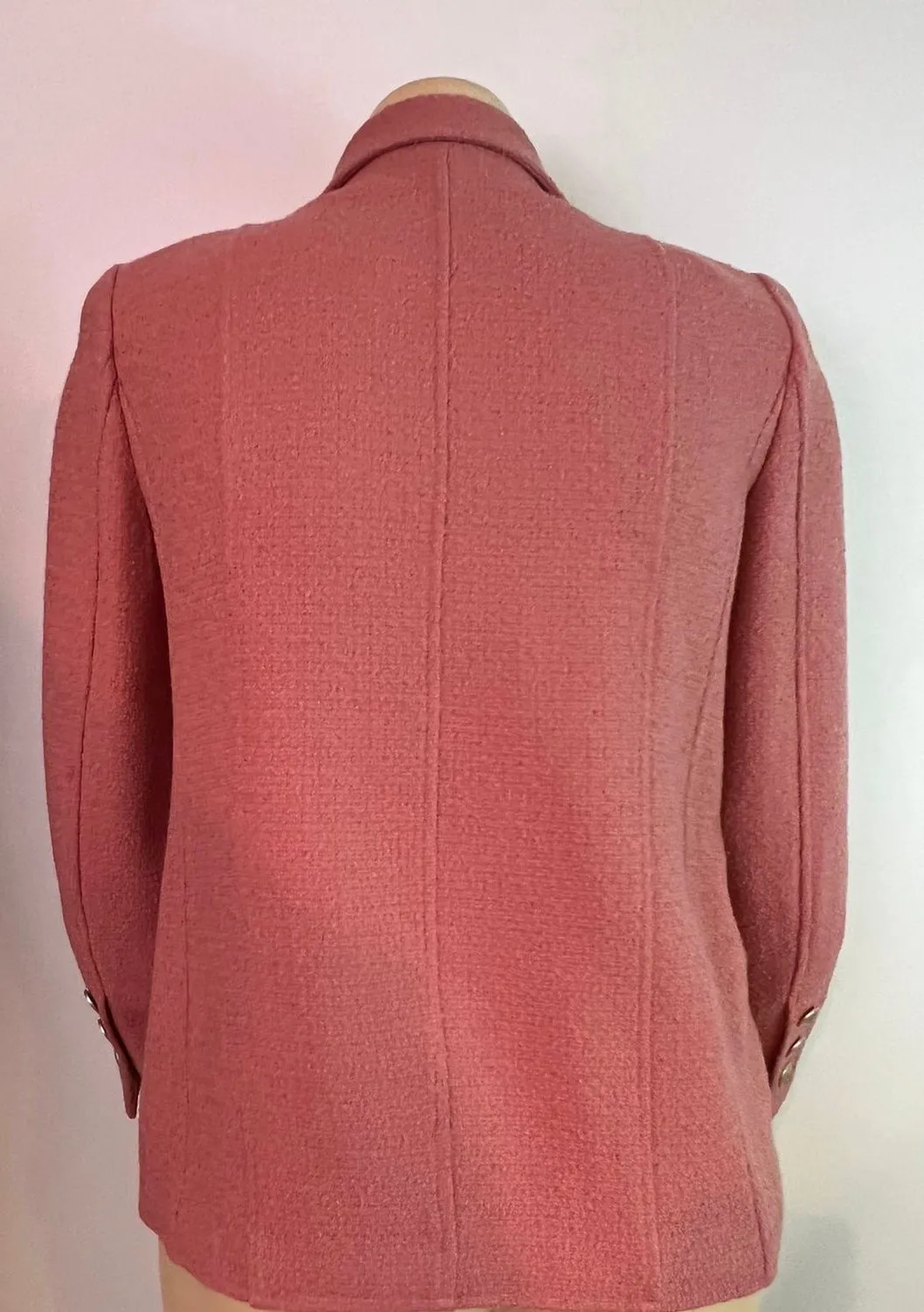 Vintage Chanel 98P, 1998 Spring Mauve Dusty Pink jacket blazer US 10/12