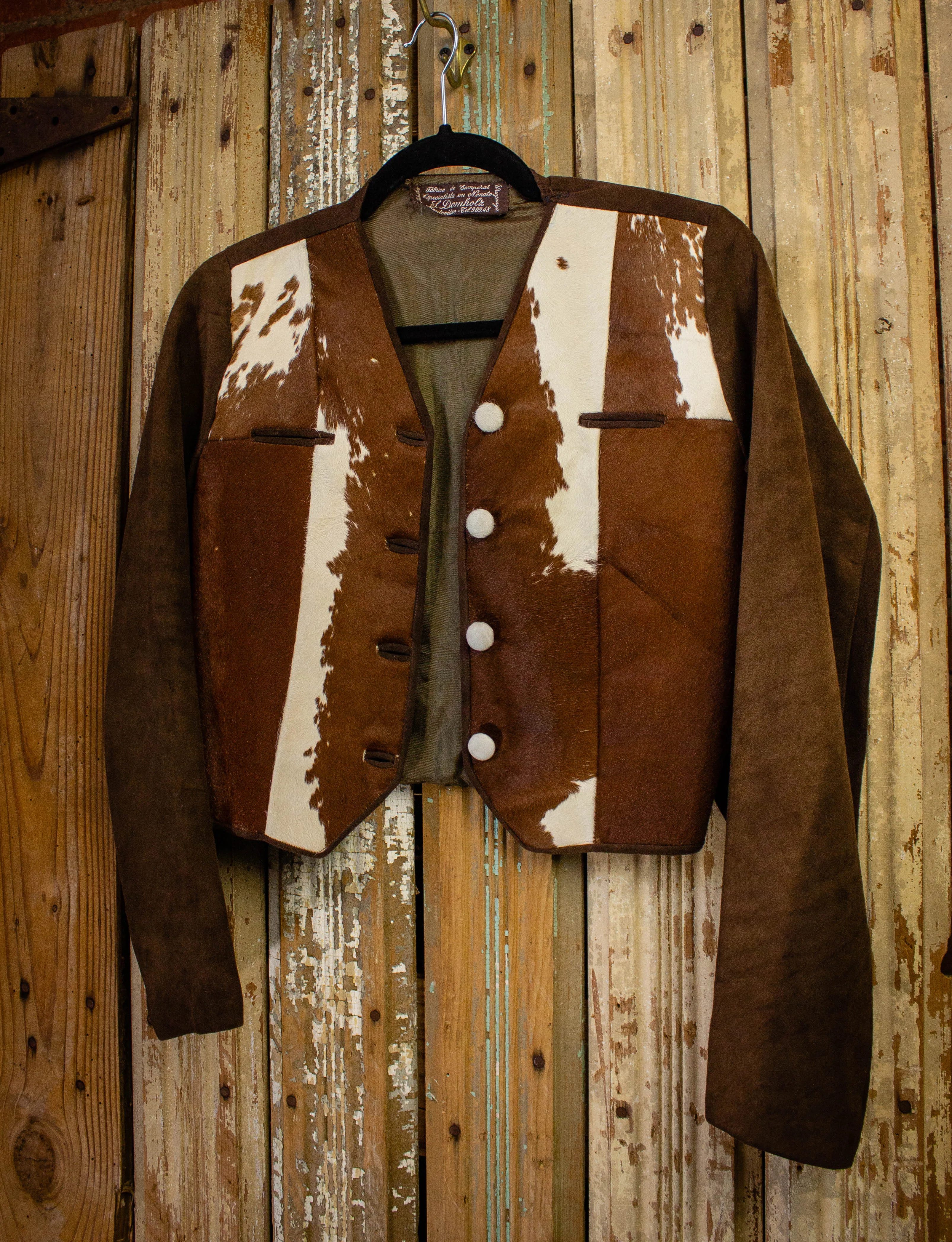 Vintage Cowhide Leather Jacket 1940s S