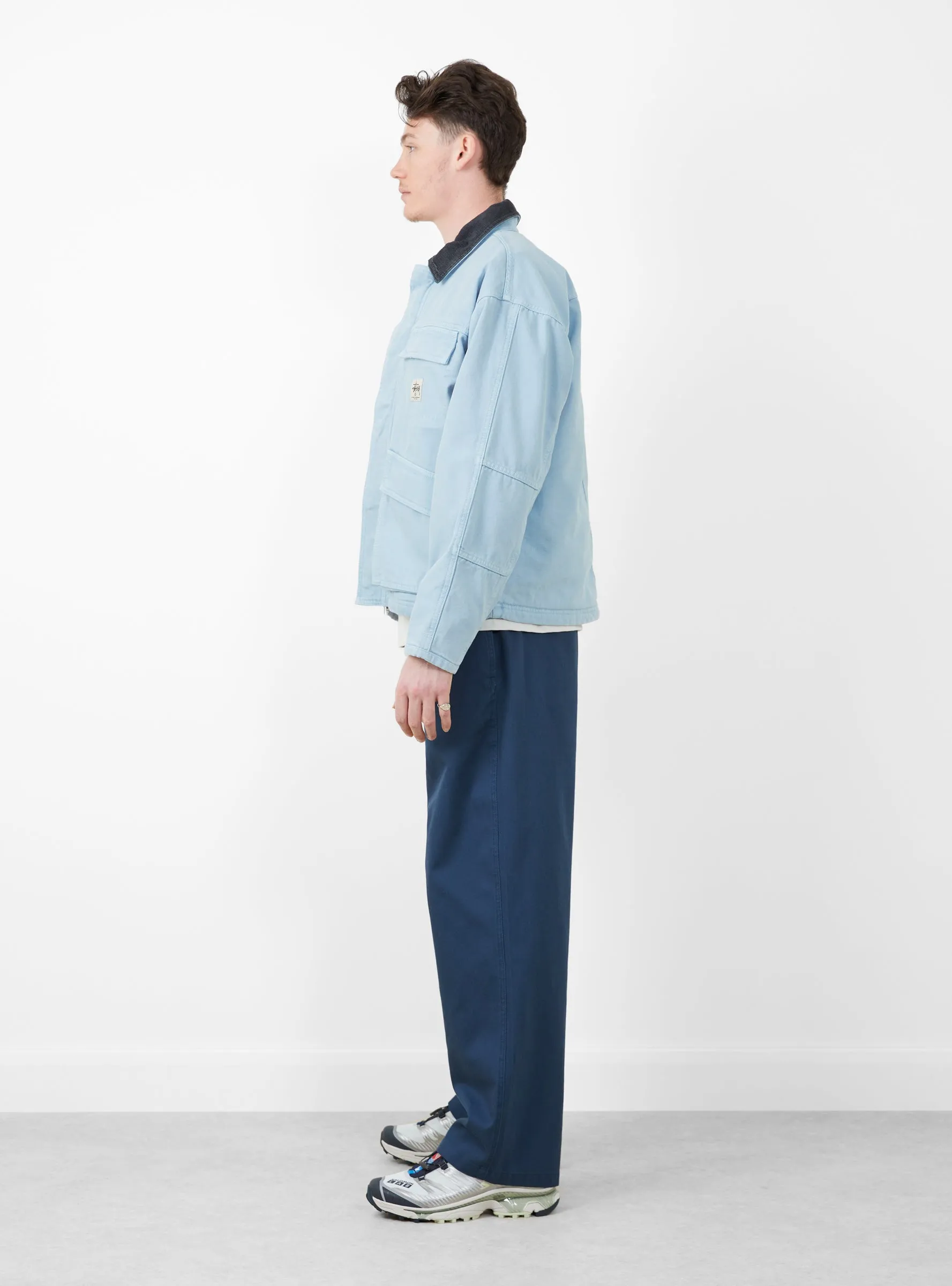 Washed Canvas Shop Jacket Light Blue