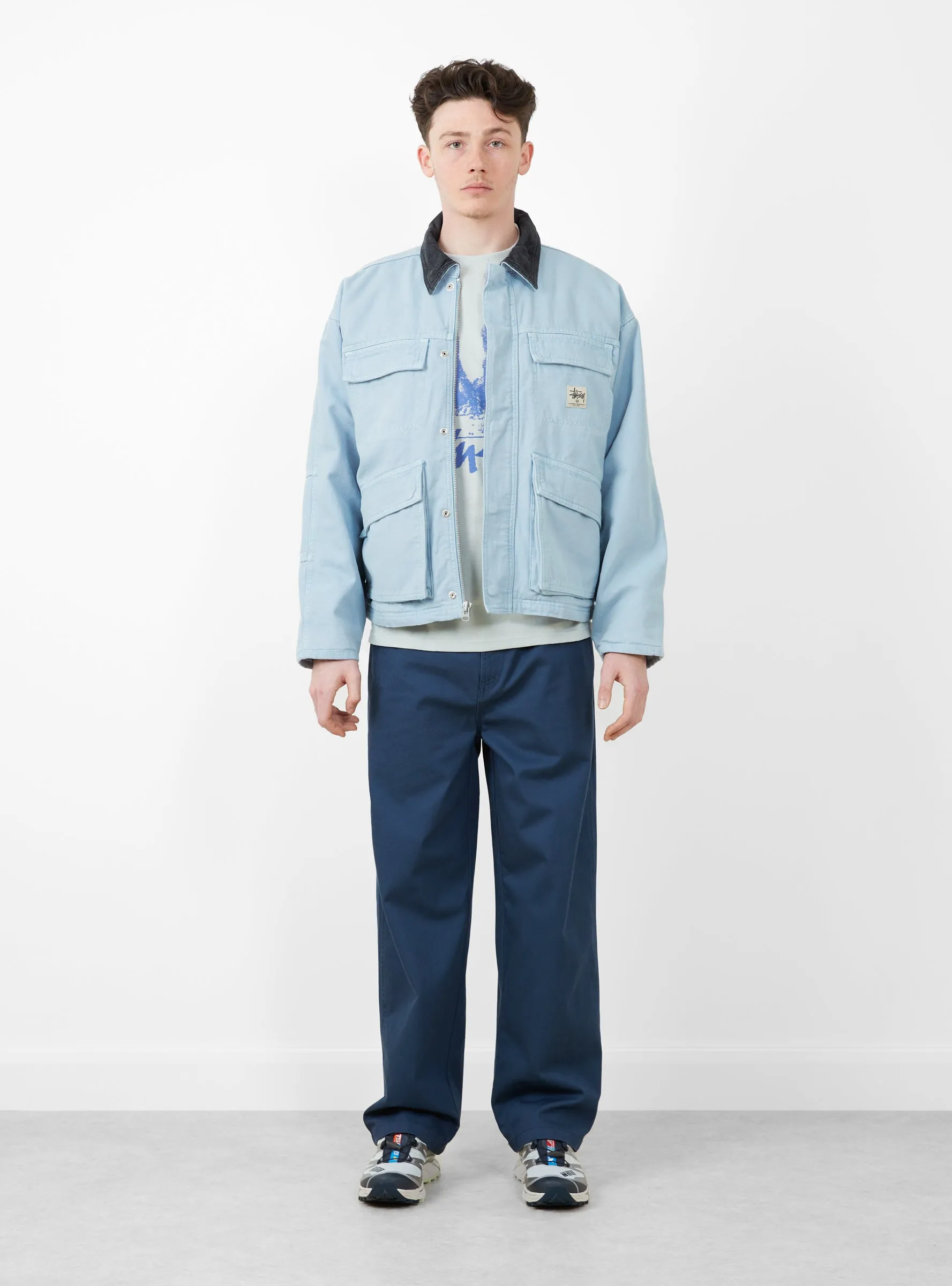 Washed Canvas Shop Jacket Light Blue