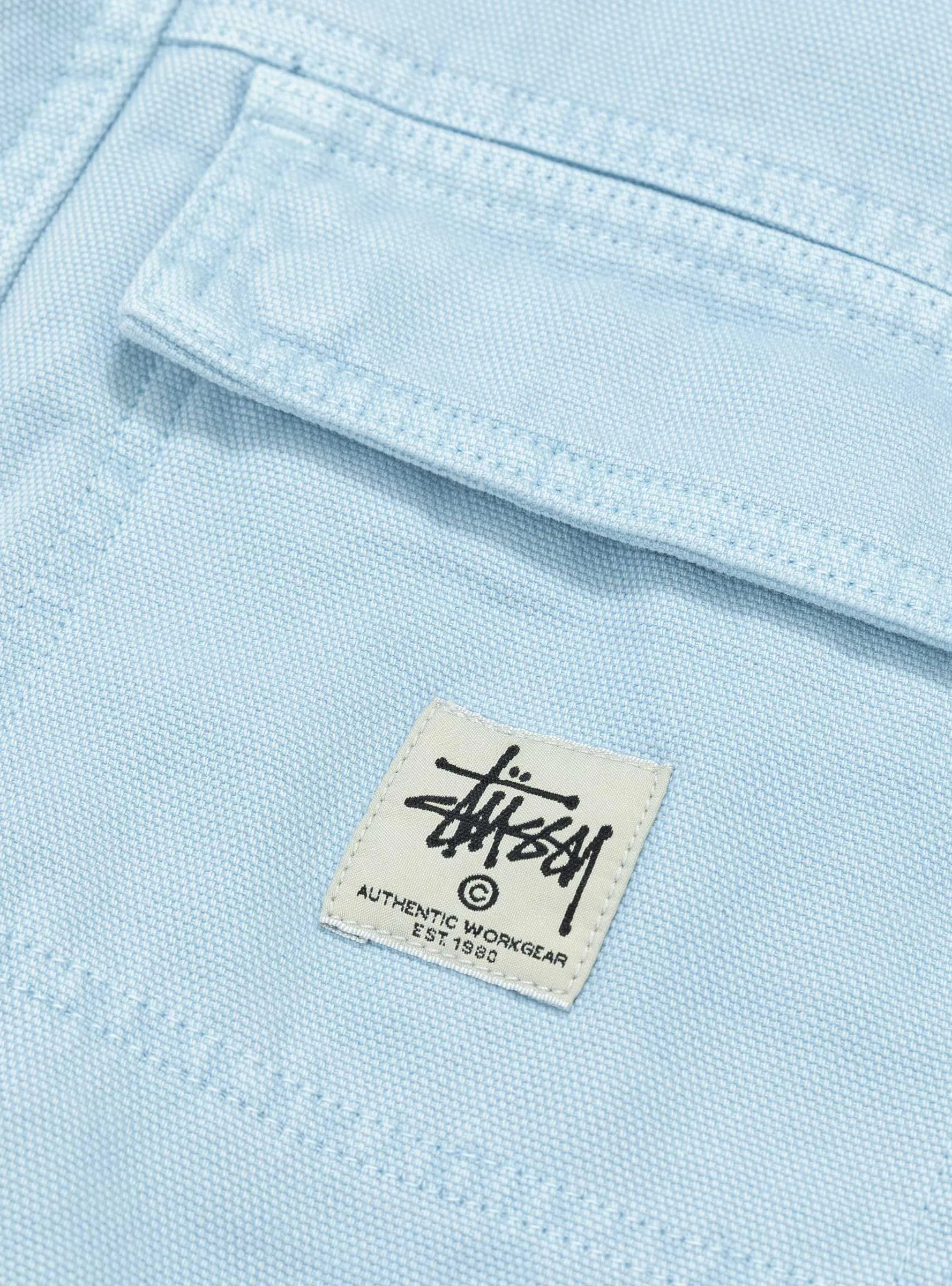 Washed Canvas Shop Jacket Light Blue