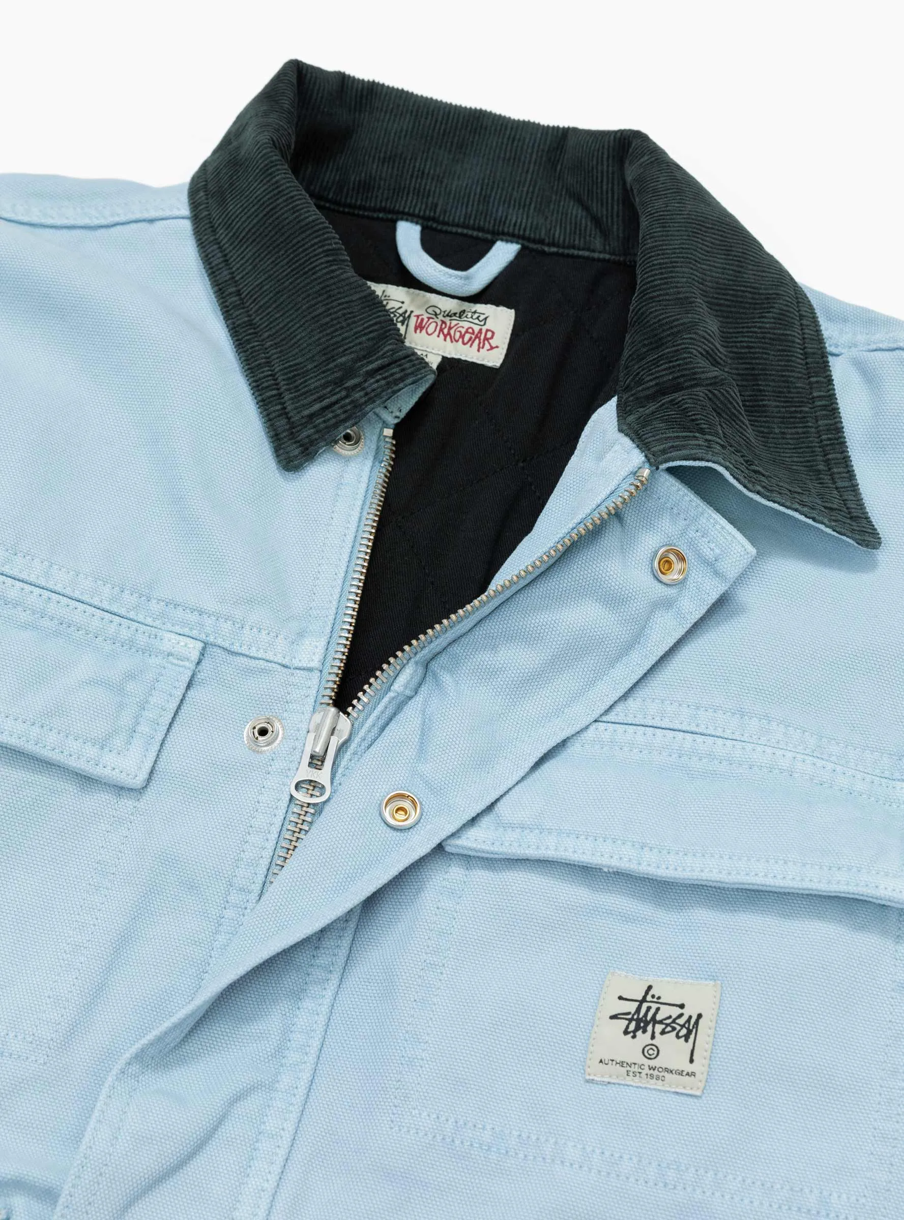 Washed Canvas Shop Jacket Light Blue