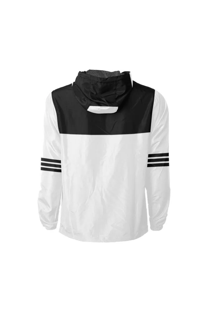 White & Black All Over Print Windbreaker for Men (Model H23)