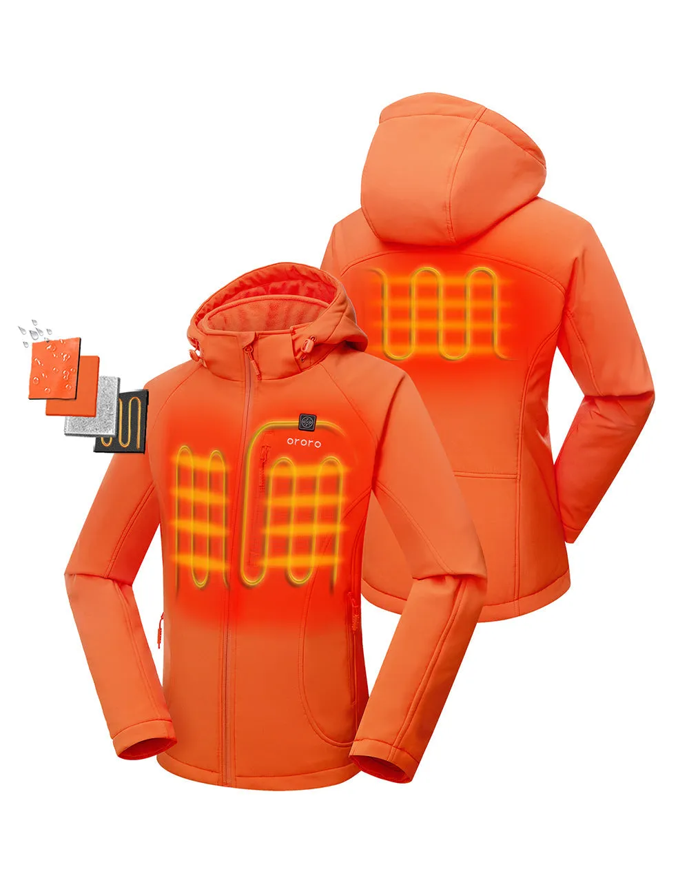 Women's Classic Heated Jacket - Blue/Orange (Apparel Only)