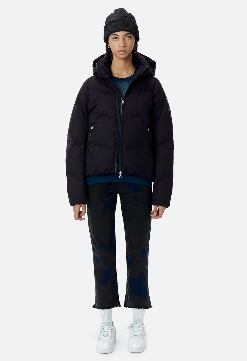 Women's JE X Descente Allterrain Mizusawa Down Jacket / Navy Wool